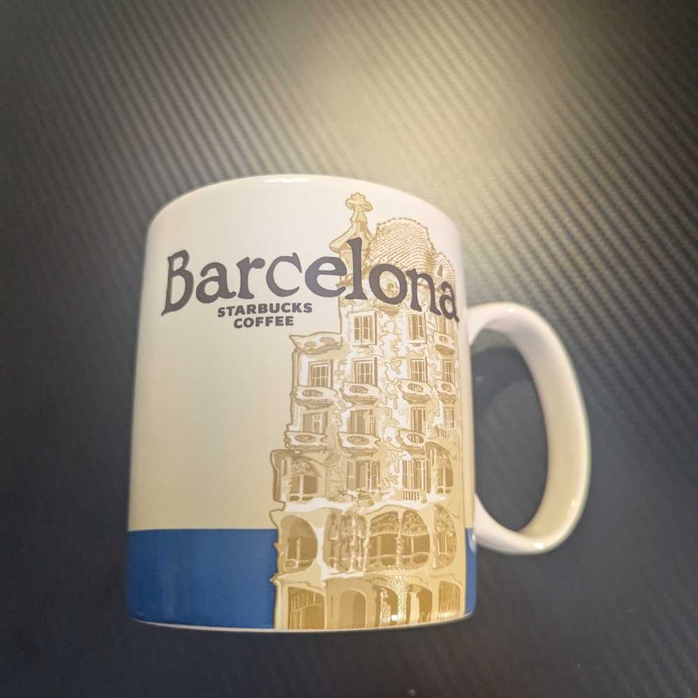 Starbucks Barcelona Mug - Blue and Tan